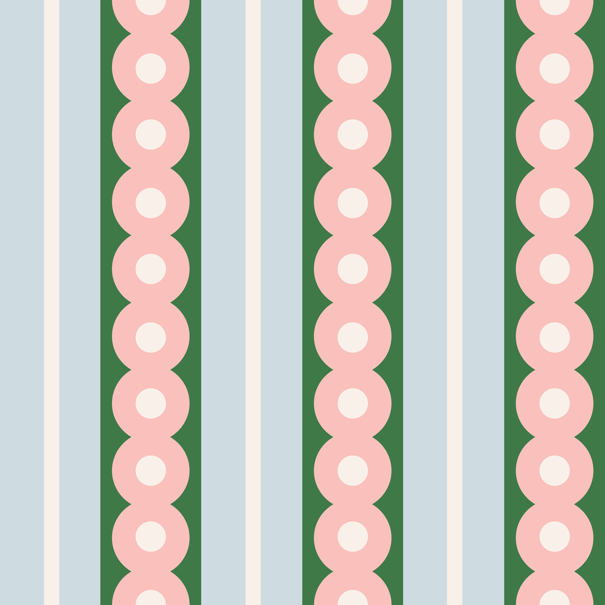 Pink Circles Wide Stripe Wallpaper - Huggleberry Hill
