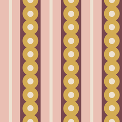 Yellow Circles Wide Stripe Wallpaper - Huggleberry Hill