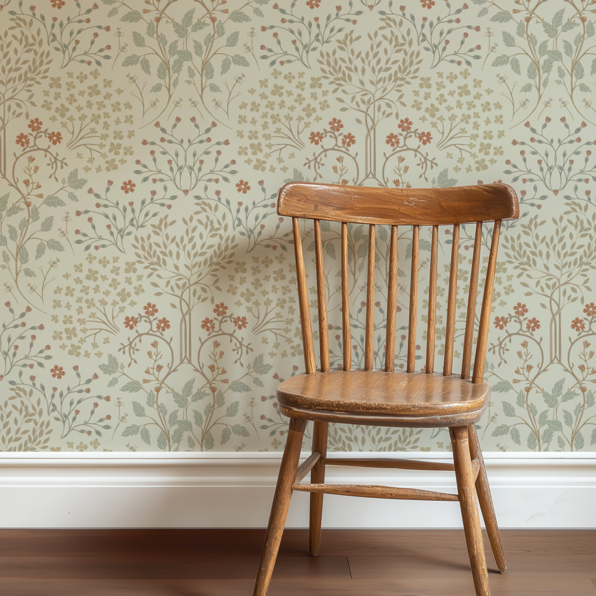 Elderberry Garden Wallpaper in Soft Cream - Huggleberry Hill