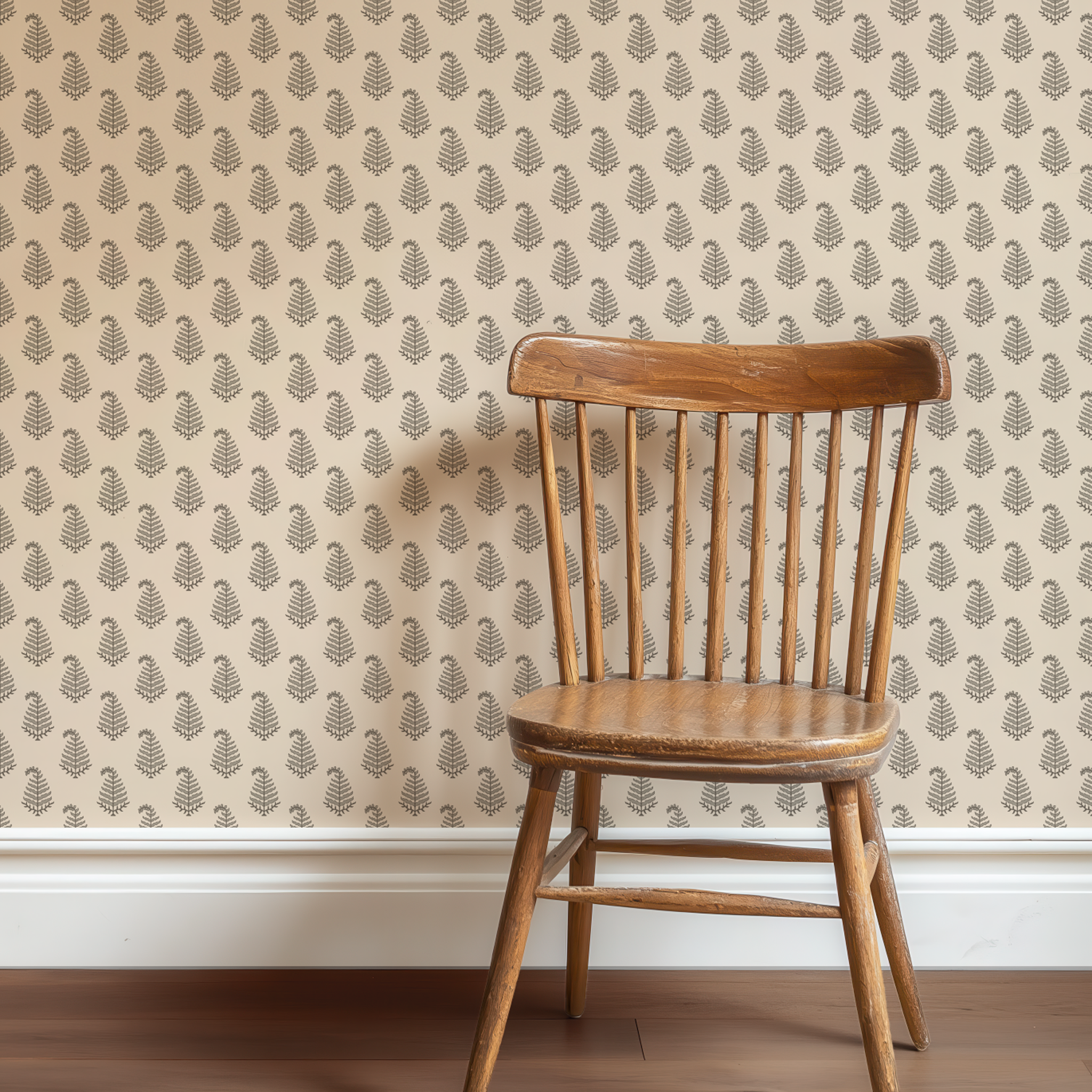 Bluebell Fern Wallpaper in Warm Clay - Huggleberry Hill
