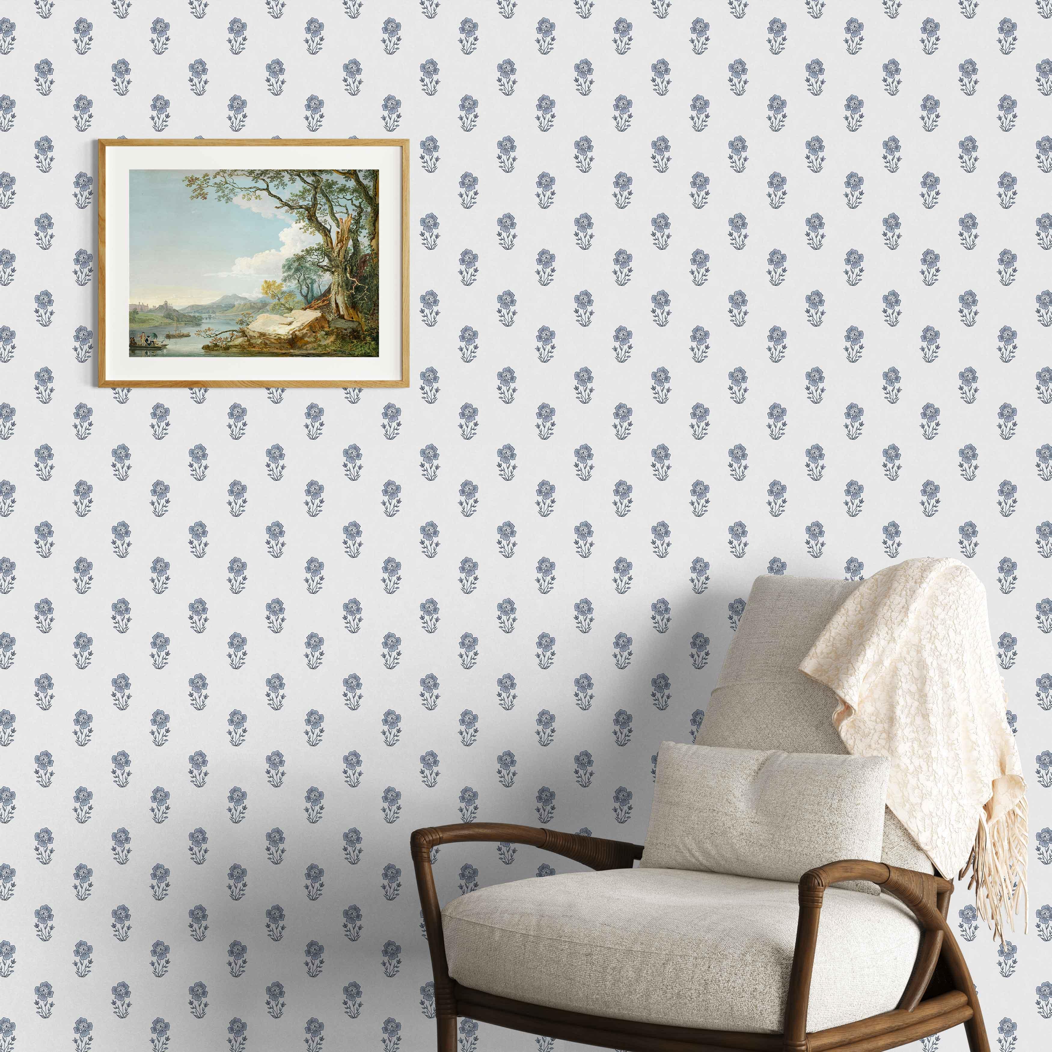 Farmhouse Poppies Wallpaper - Huggleberry Hill