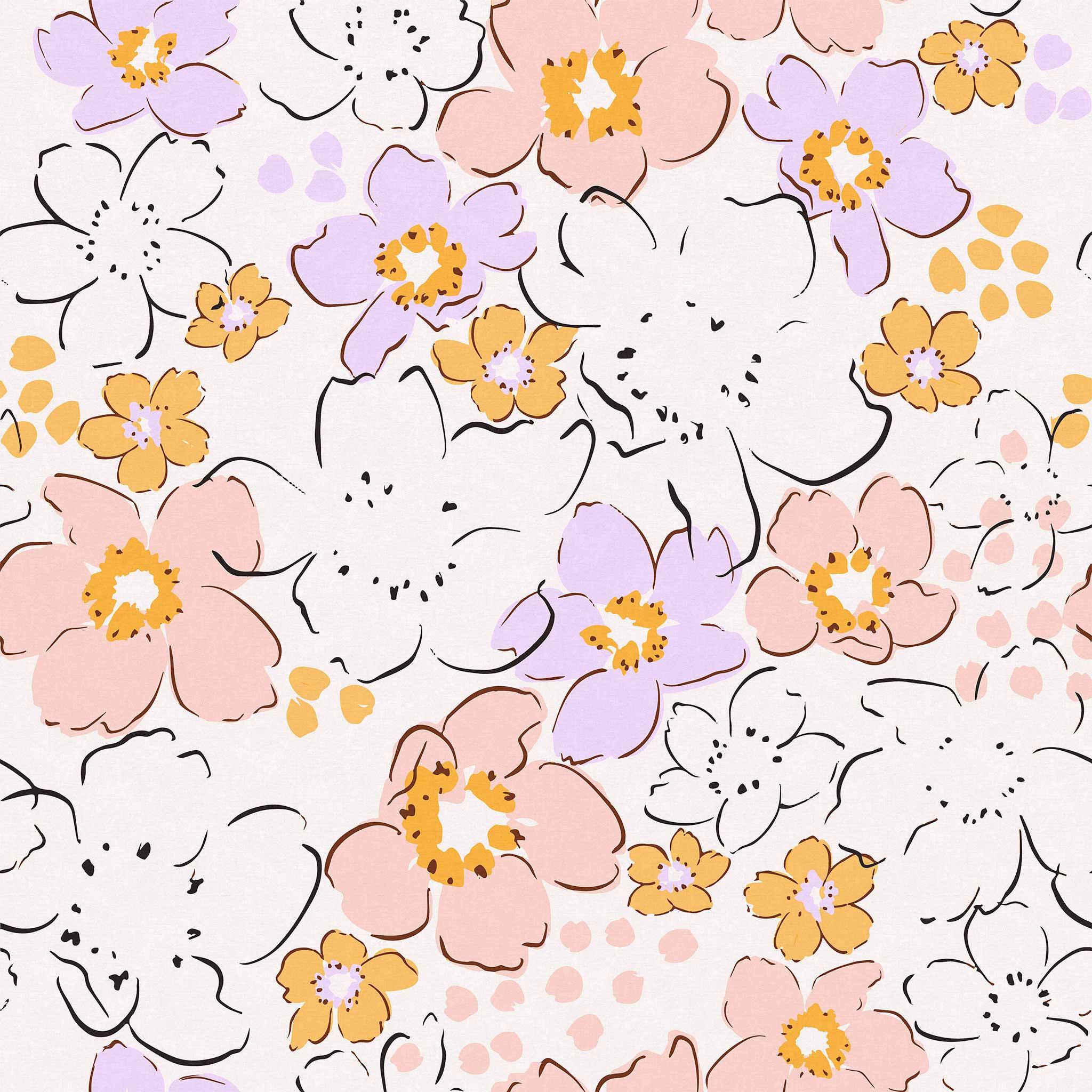 Pastel Poppies Wallpaper - Huggleberry Hill