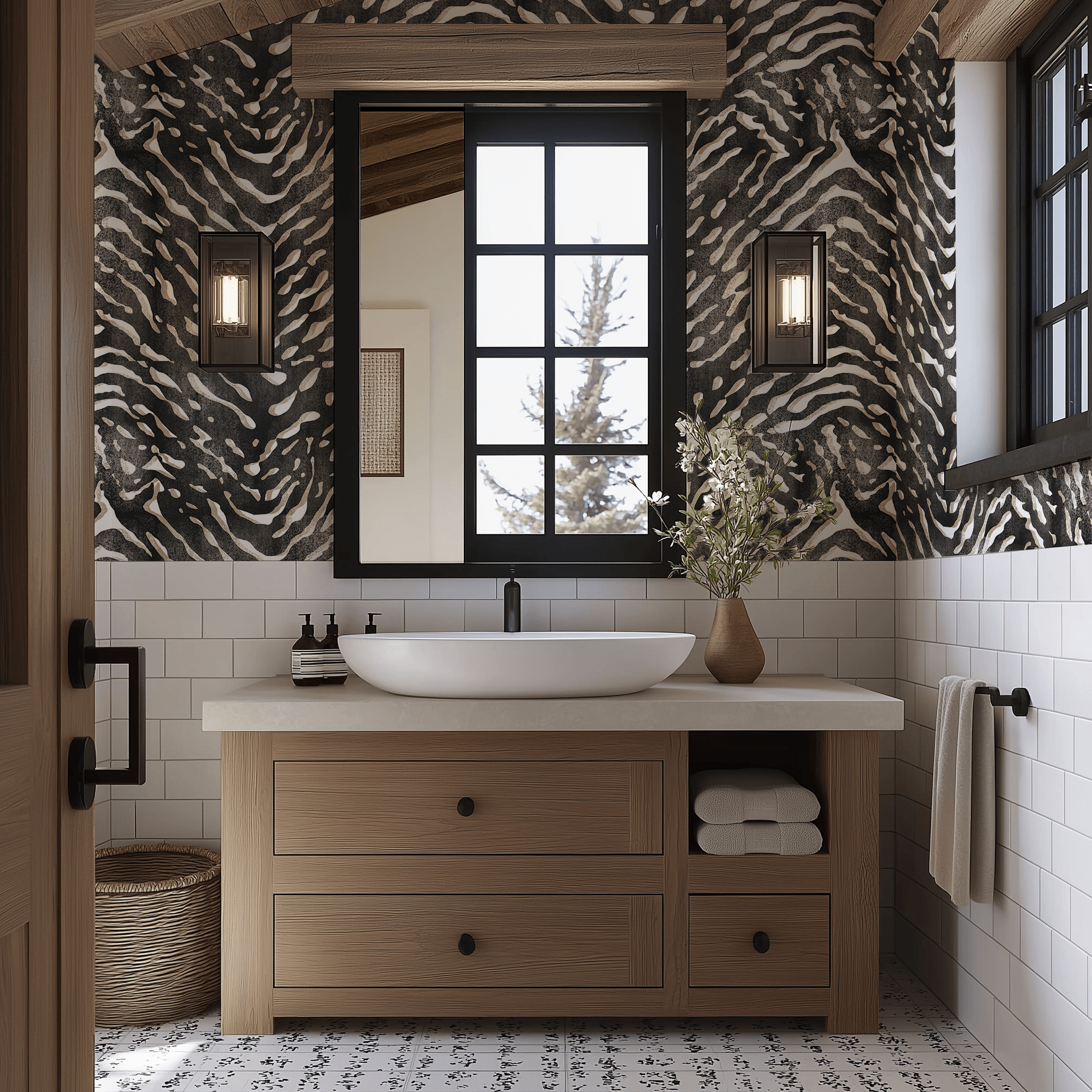 Zigzag Tribal Print Wallpaper - Huggleberry Hill