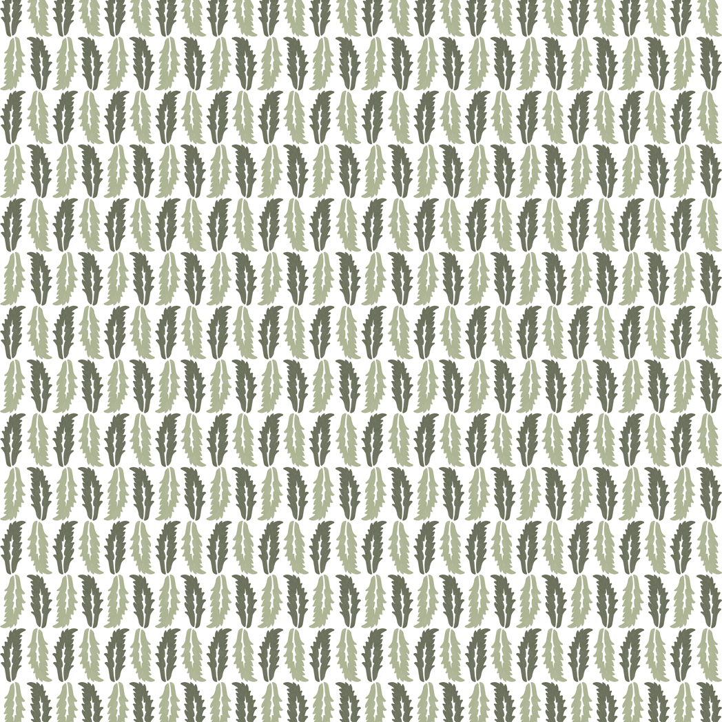 Pattern of green leaves on a beige background