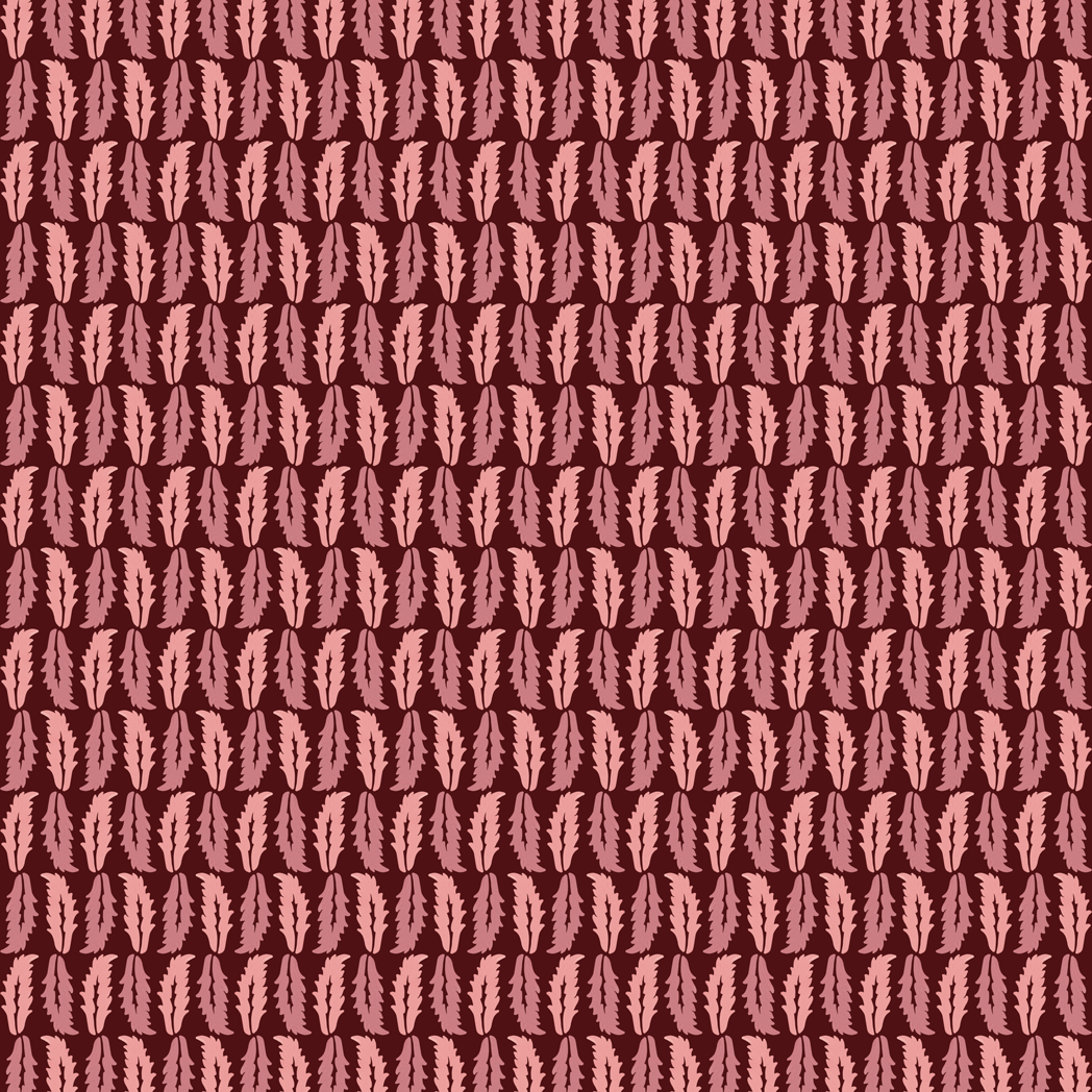 Pattern of pink leaves on a brown background