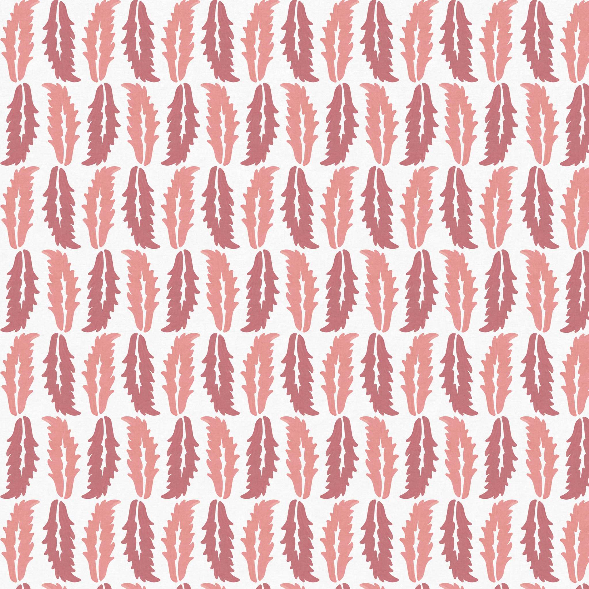 Close-up swatch of Sweet Chestnut wallpaper in pink with leaf design - Huggleberry Hill
