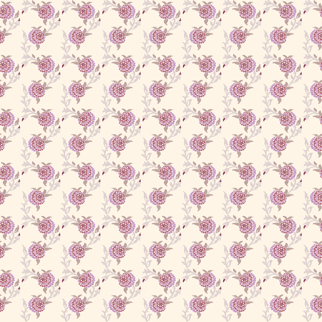Pattern of pink flowers on a beige background