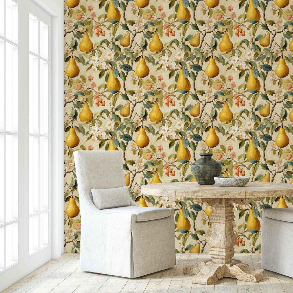 Huggleberry Hill Pear Reverie Wallpaper in Dining Area