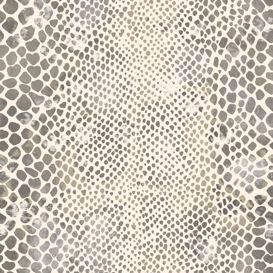 Wallpaper swatch of gray snakeskin print wallpaper