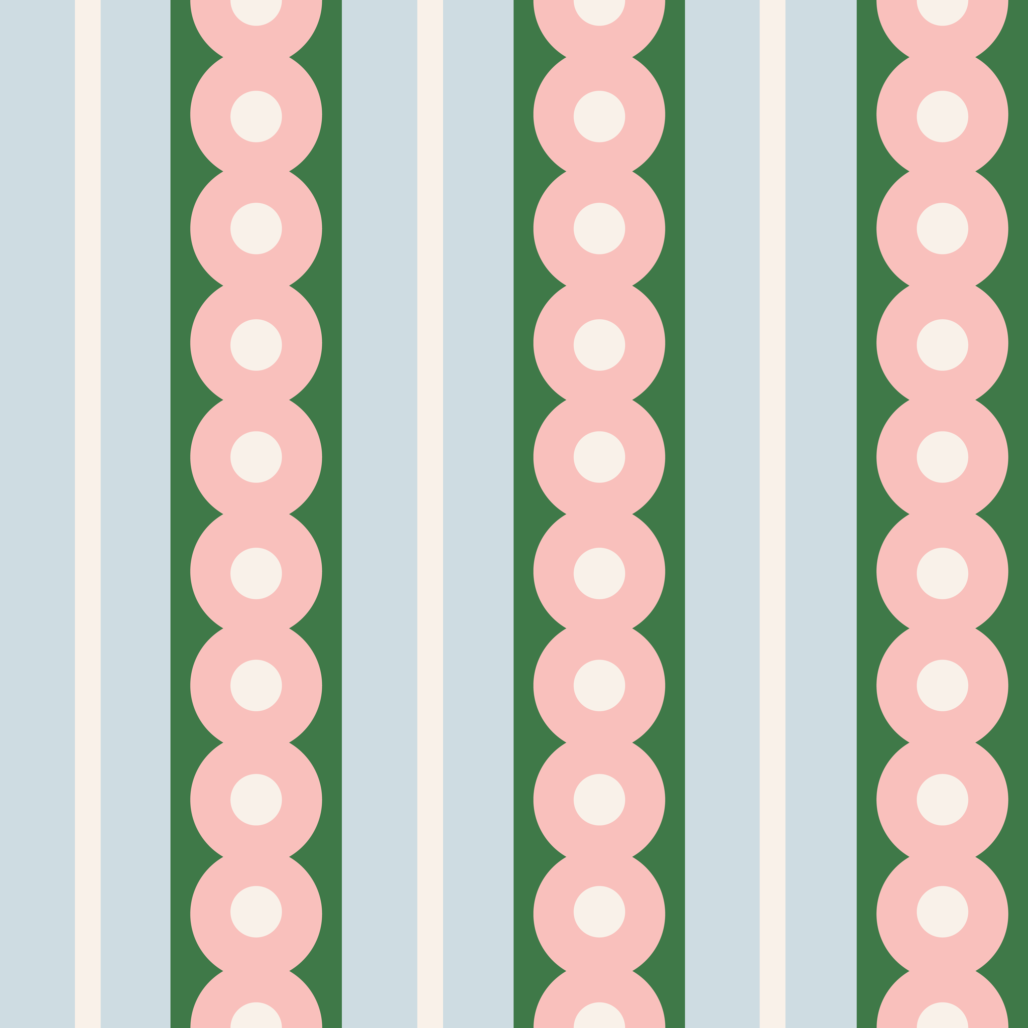 Pink Circles Wide Stripe Wallpaper