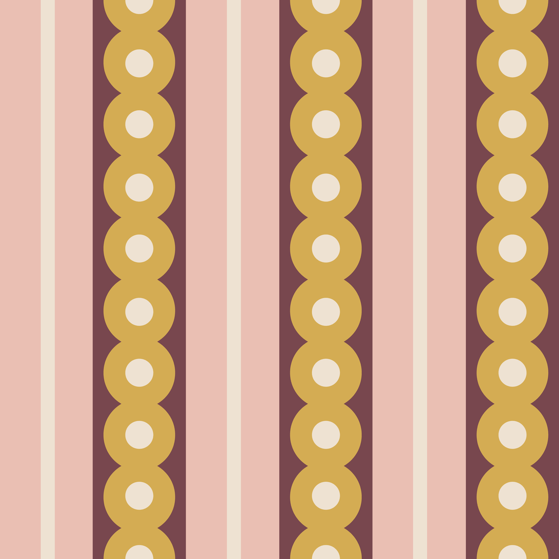 Yellow Circles Wide Stripe Wallpaper - Huggleberry Hill
