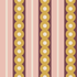 A swatch of midcentury wide stripe wallpaper in yellow, plum and pink