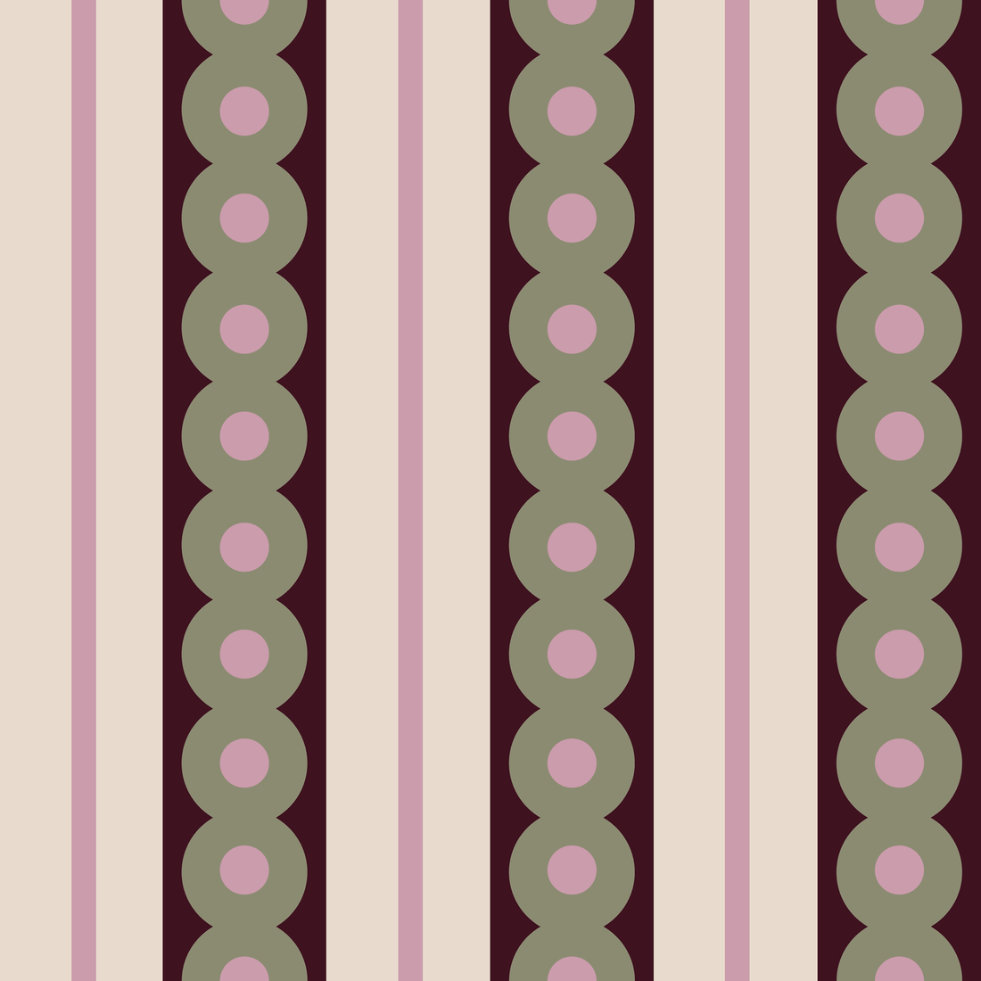 Green Circles Wide Stripe Wallpaper - Huggleberry Hill