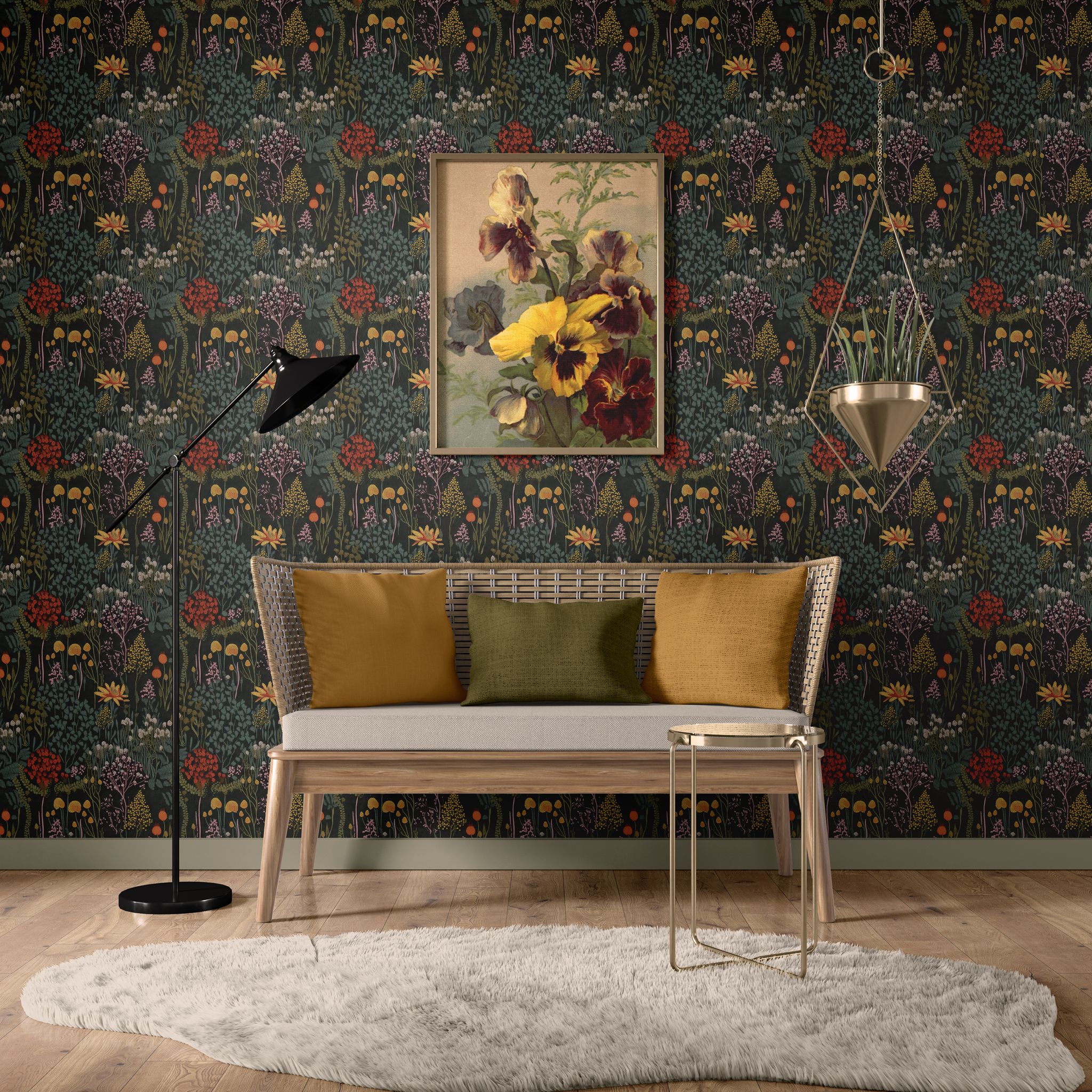 Midnight Garden Wallpaper - Huggleberry Hill
