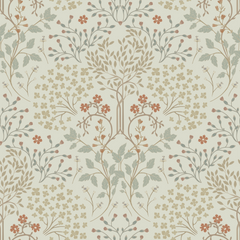 Elderberry Garden Wallpaper in Soft Cream - Huggleberry Hill