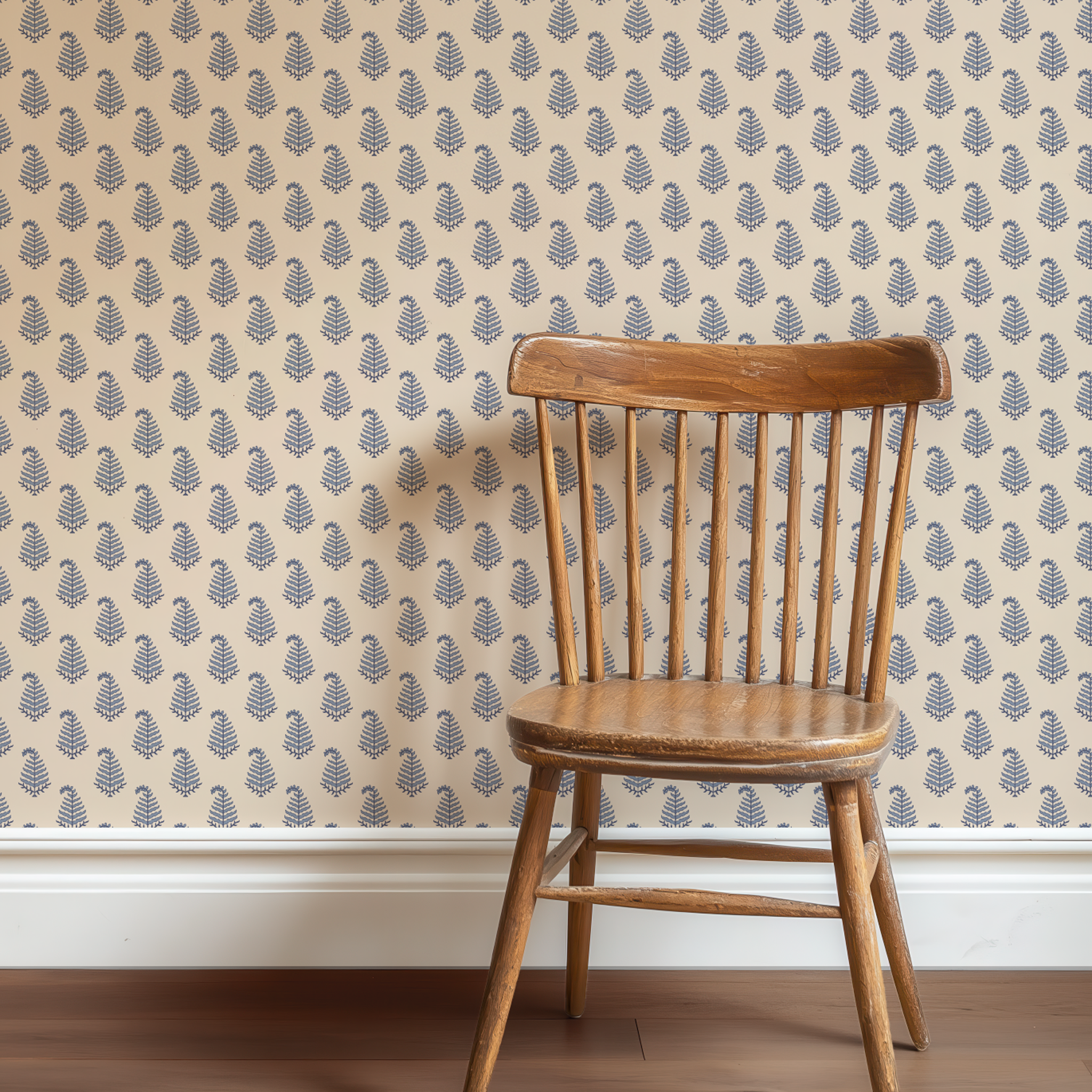 Bluebell Fern Wallpaper in French Blue - Huggleberry Hill