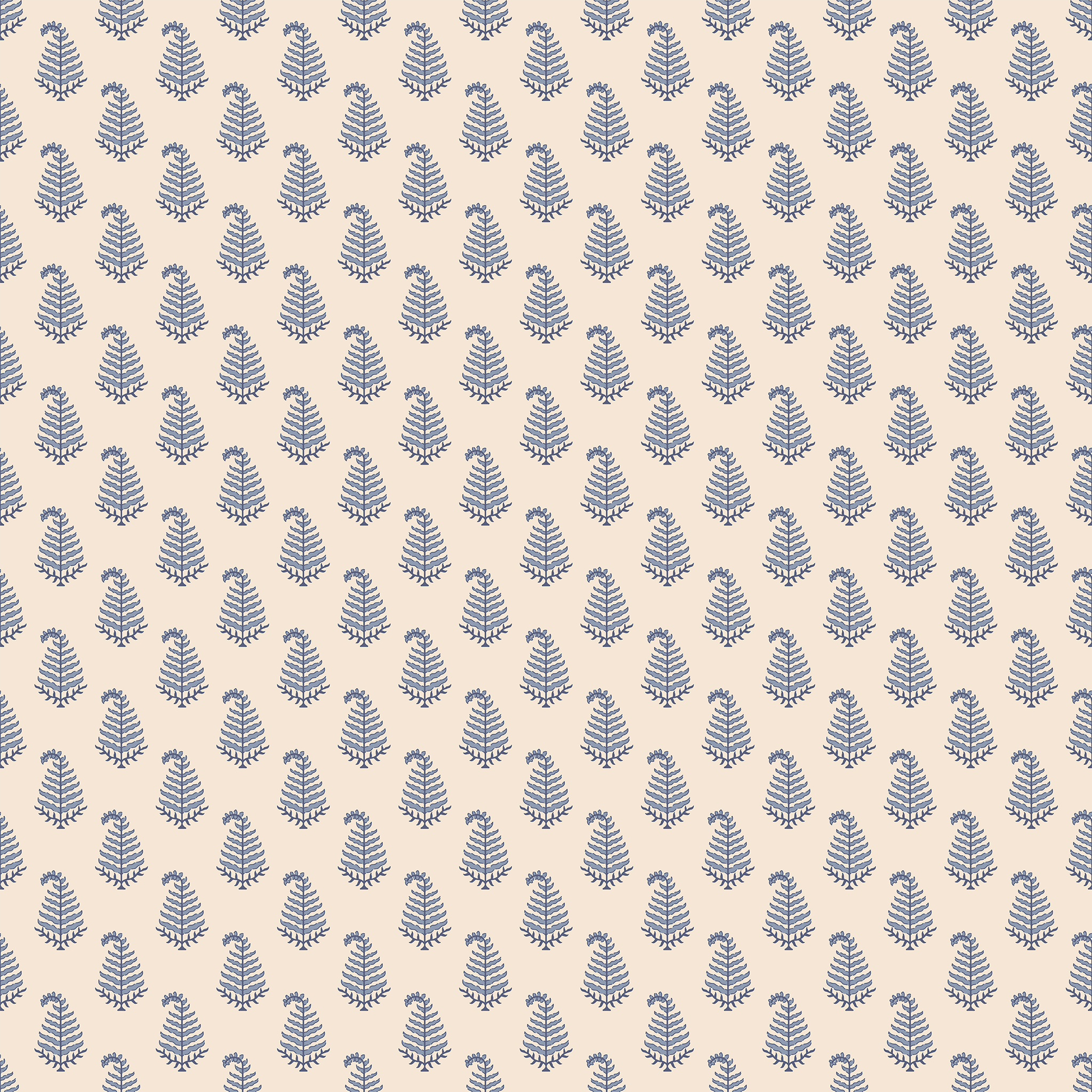 Bluebell Fern Wallpaper in French Blue - Huggleberry Hill