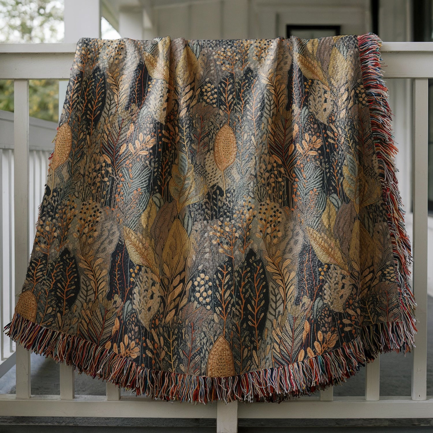 Deep Dark Woods Woven Cotton Throw