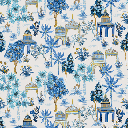 A swatch of Bali Jungle wallpaper in white