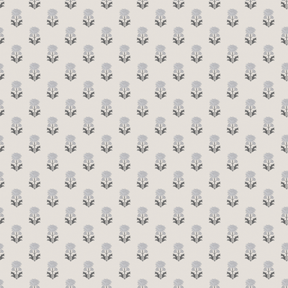 Wallpaper pattern of small flowers on a light gray background | Huggleberry Hill