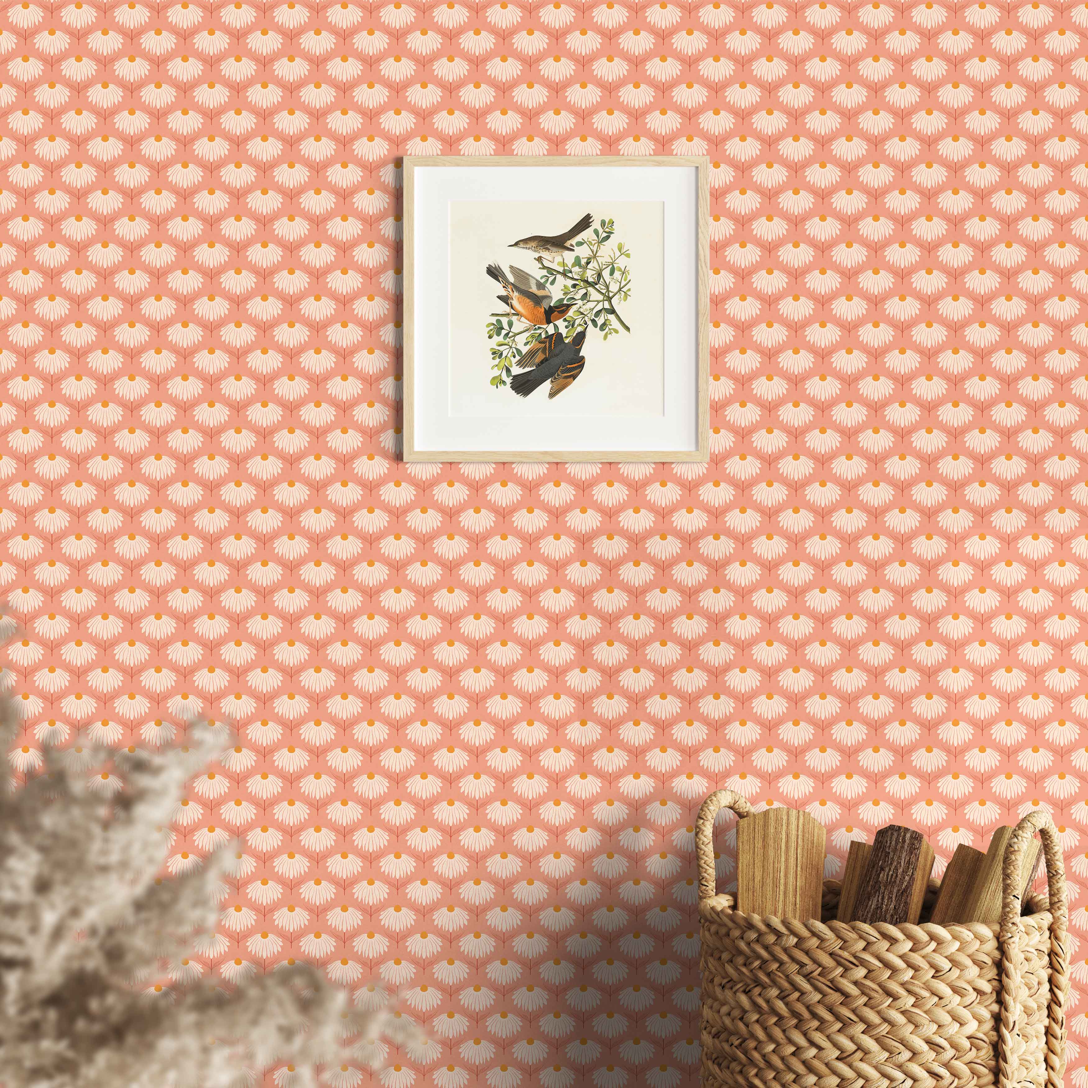 Huggleberry Hill Daisy Chain Wallpaper Pink Room