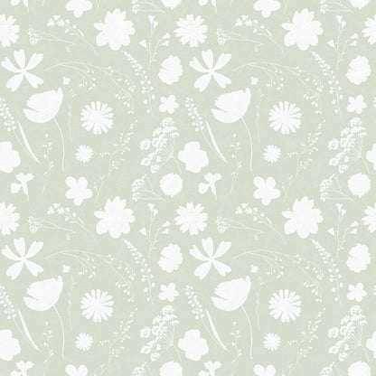 Cutout Flowers Wallpaper Green