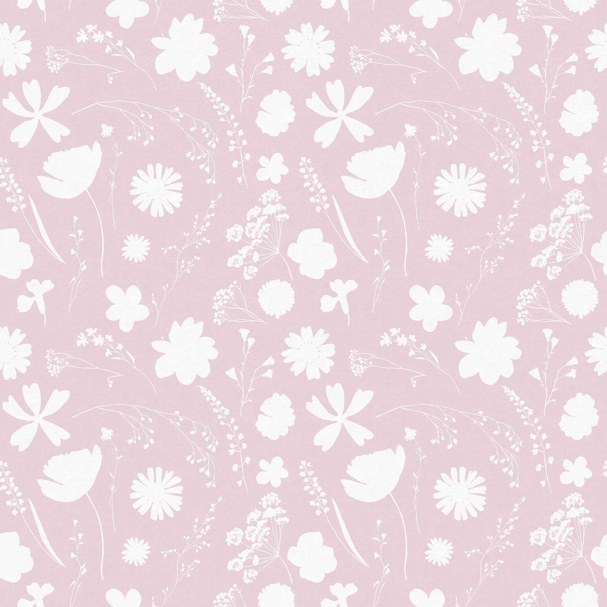 Cutout Flowers Wallpaper Pink