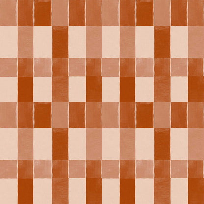 Huggleberry Hill Blanket Check Wallpaper Orange