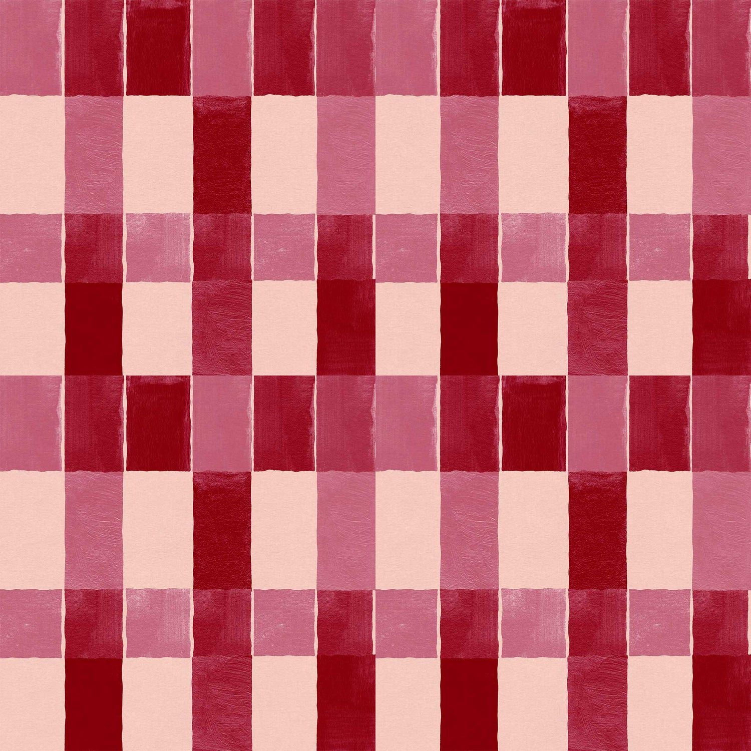 Huggleberry Hill Blanket Check Wallpaper Red