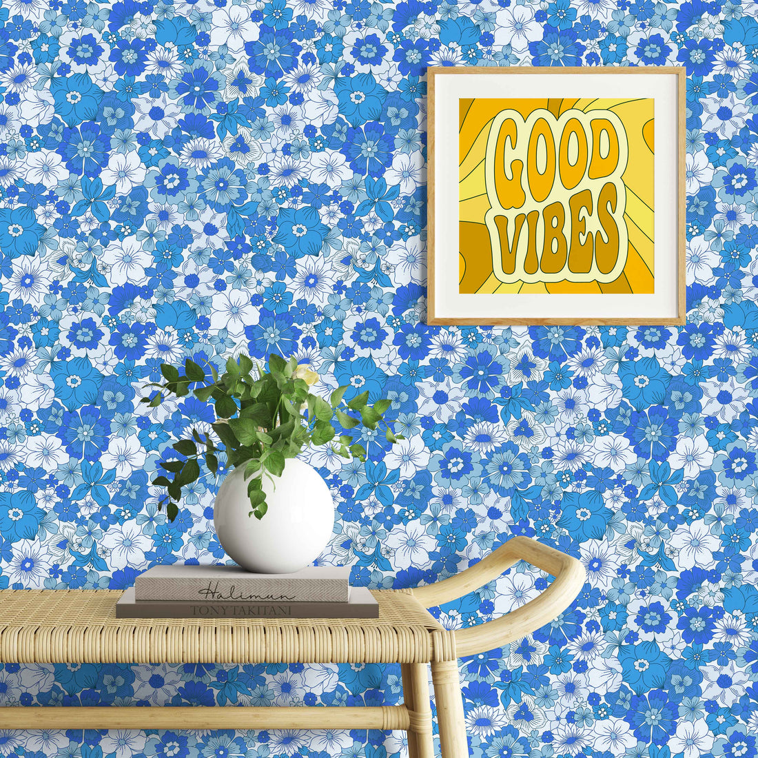 Huggleberry Hill Good Vibes Wallpaper Blue Room