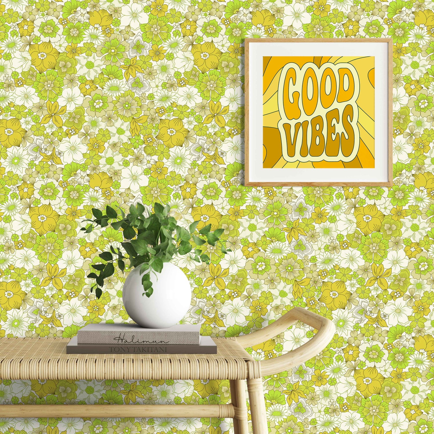 Huggleberry Hill Good Vibes Wallpaper Green Room
