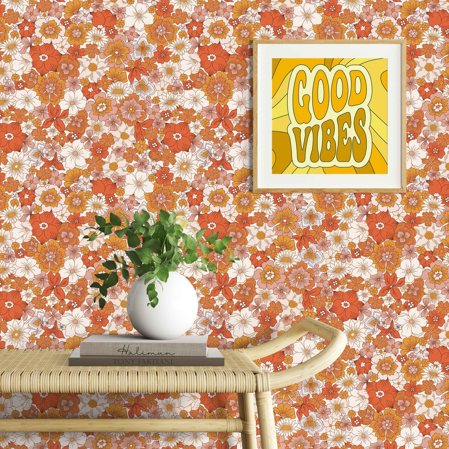 Huggleberry Hill Good Vibes Wallpaper Orange Room