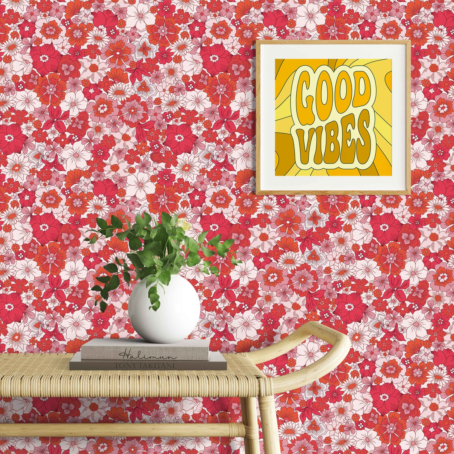 Huggleberry Hill Good Vibes Wallpaper Red Room