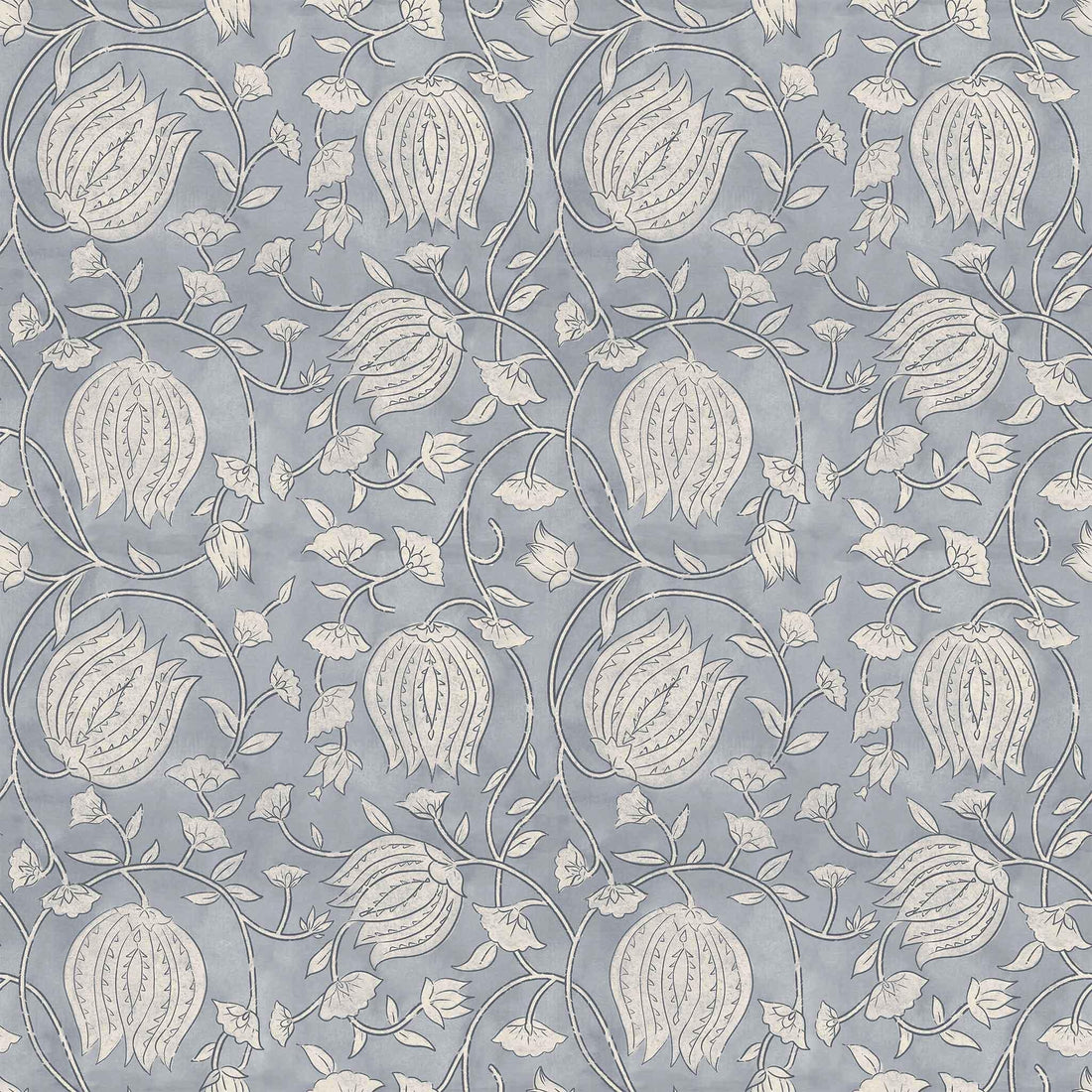 Block Print Lotus Wallpaper - Huggleberry Hill