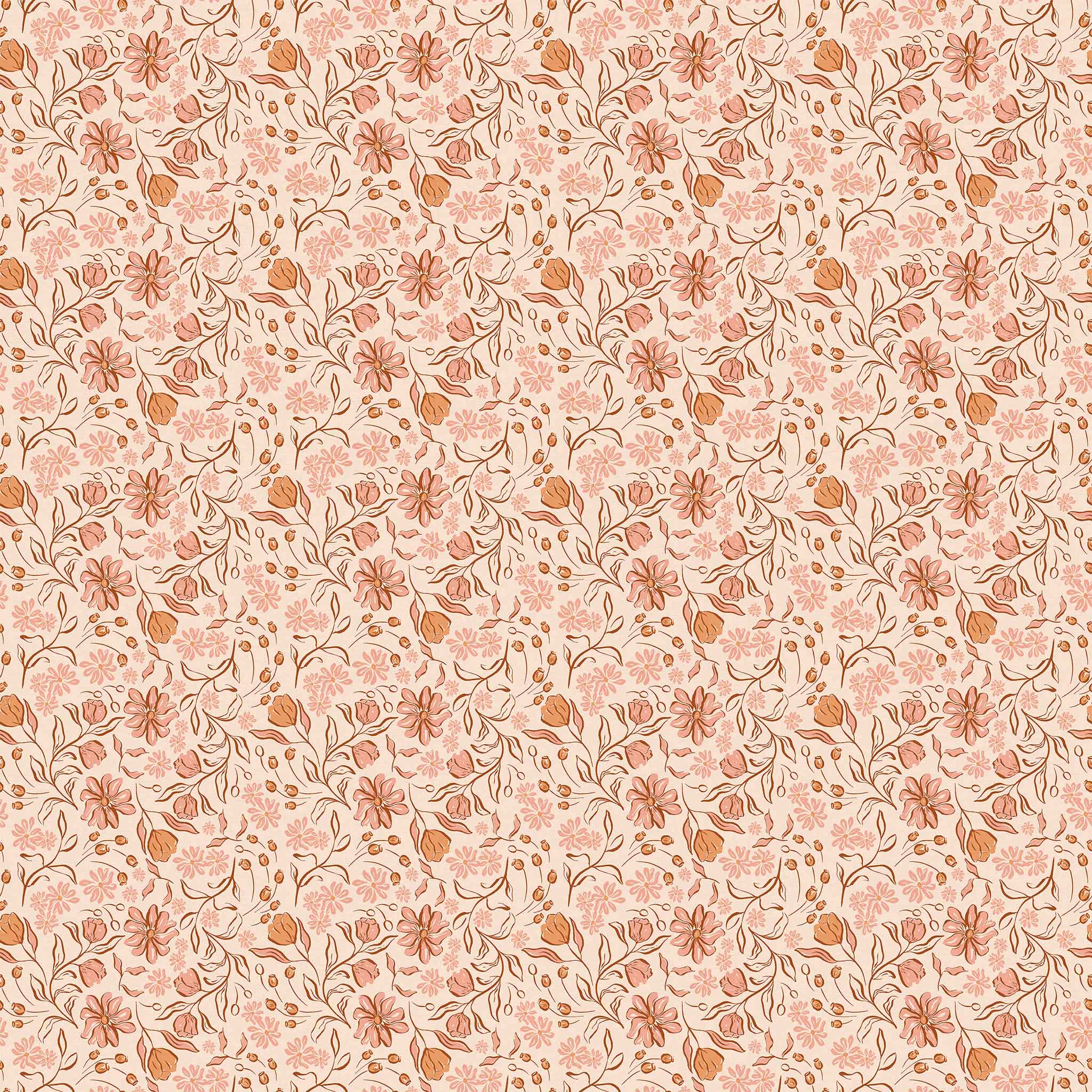 Huggleberry Hill Bohemian Garden Wallpaper Pink