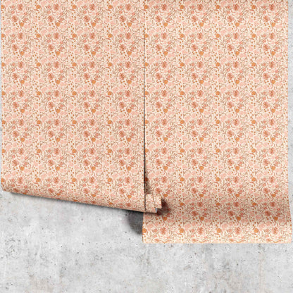 Huggleberry Hill Bohemian Garden Wallpaper Pink Panels