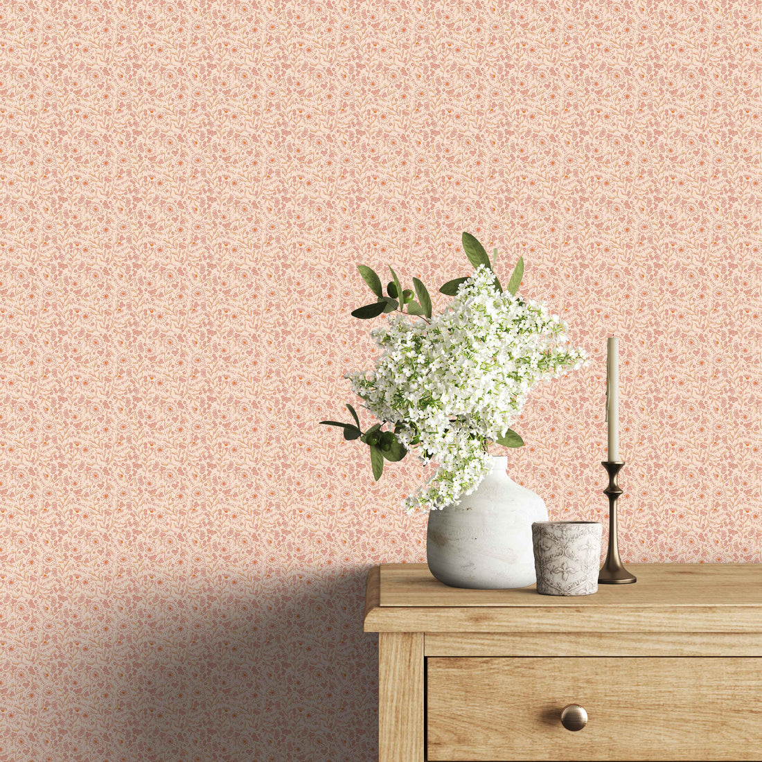 Huggleberry Hill Daisy Vines Wallpaper Cream Room