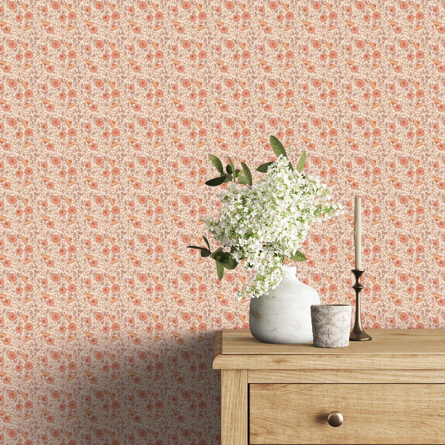 Huggleberry Hill Daisy Vines Wallpaper Pink Room