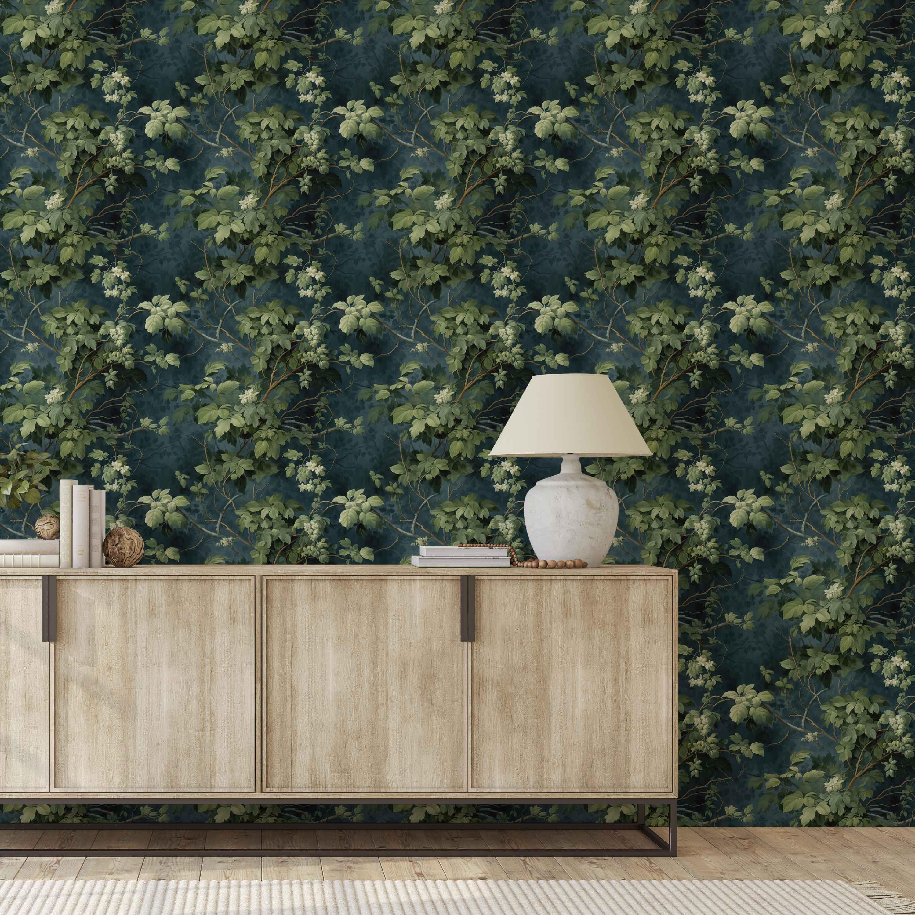 Midnight Ivy Wallpaper - Huggleberry Hill