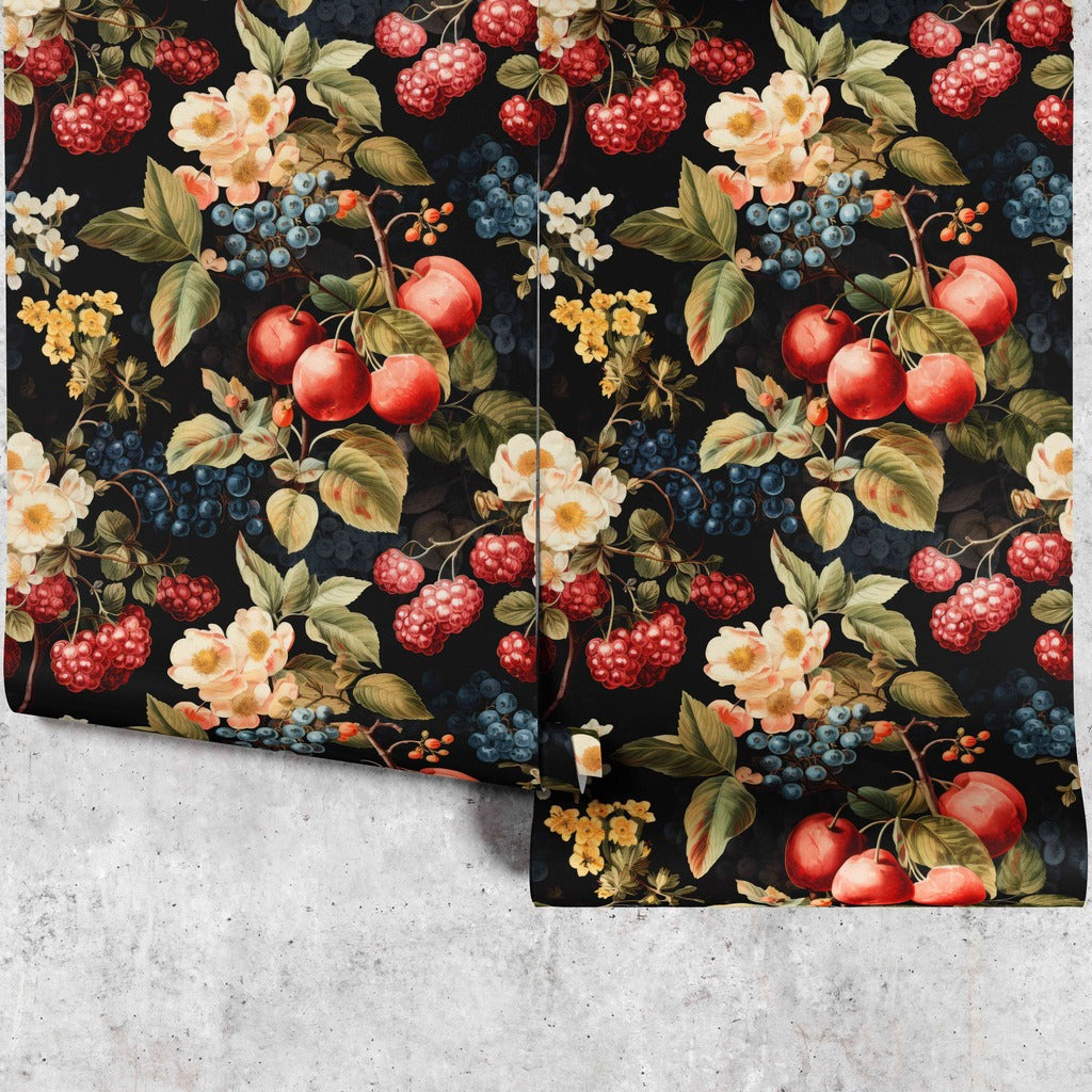 Huggleberry Hill Berry Noir Wallpaper Panels