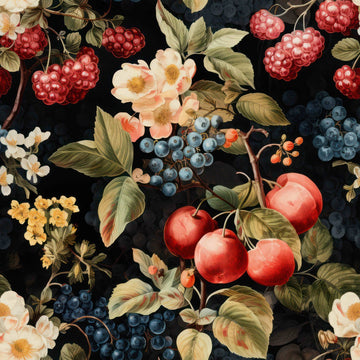 Huggleberry Hill Berry Noir Wallpaper