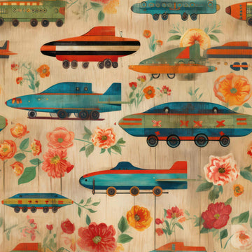 Huggleberry Hill Blossoms and Biplanes Wallpaper