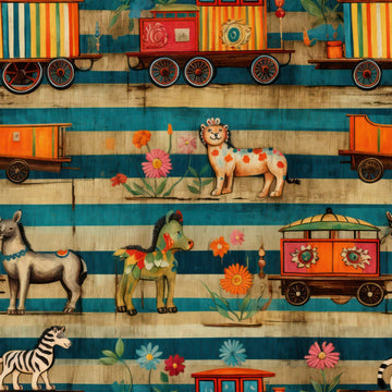 Huggleberry Hill Midway Menagerie Wallpaper