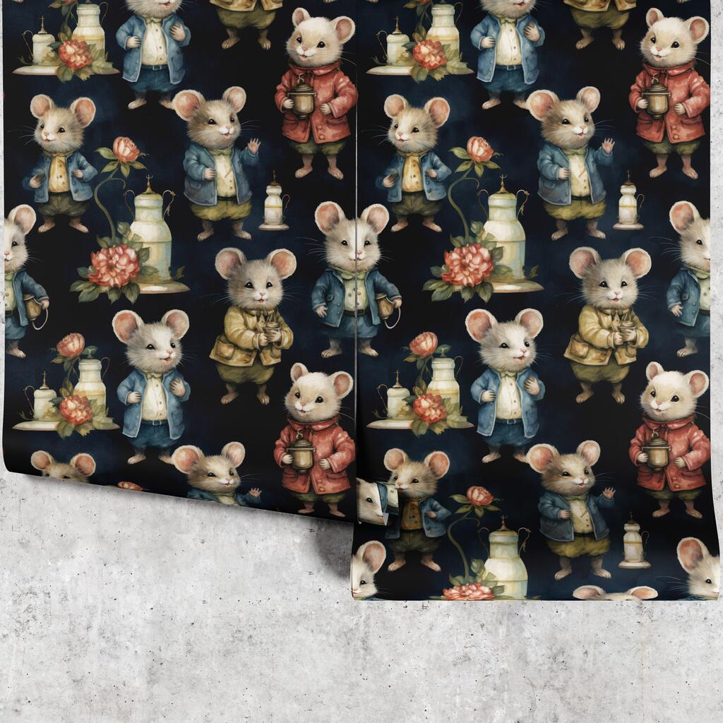Huggleberry Hill Mouse of the Manor Wallpaper Panels