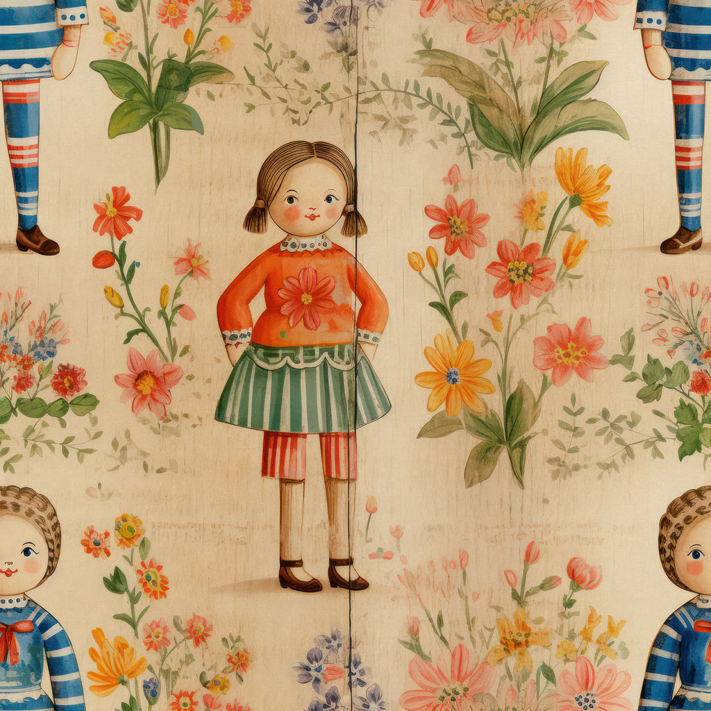 Huggleberry Hill Peggy Dolls Wallpaper