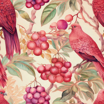 Huggleberry Hill Scarlet Finch Wallpaper