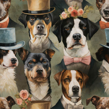 Huggleberry Hill Tails and Top Hats Wallpaper