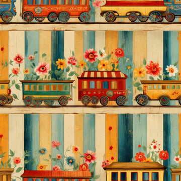 Huggleberry Hill Whimsy Express Wallpaper