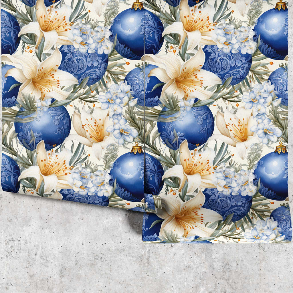 Huggleberry Hill Blue Baubles Wallpaper Panels