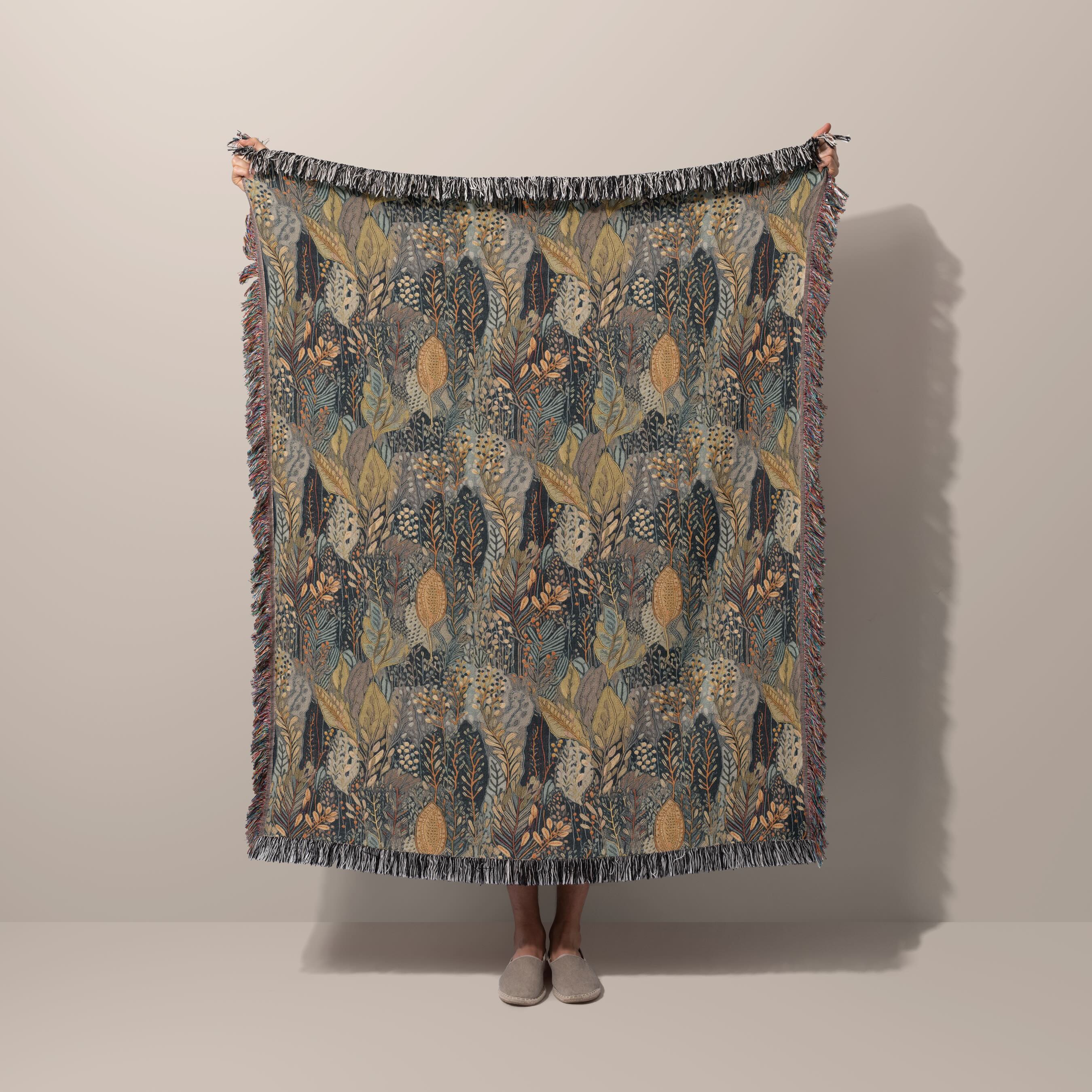 Deep Dark Woods Woven Cotton Throw